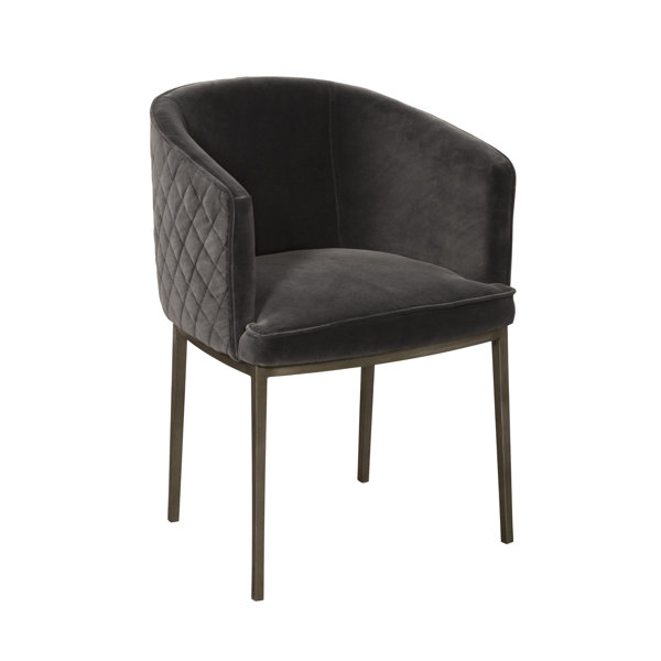 Joss & Main Novella Tufted Metal Arm Chair in Grey Wayfair Canada